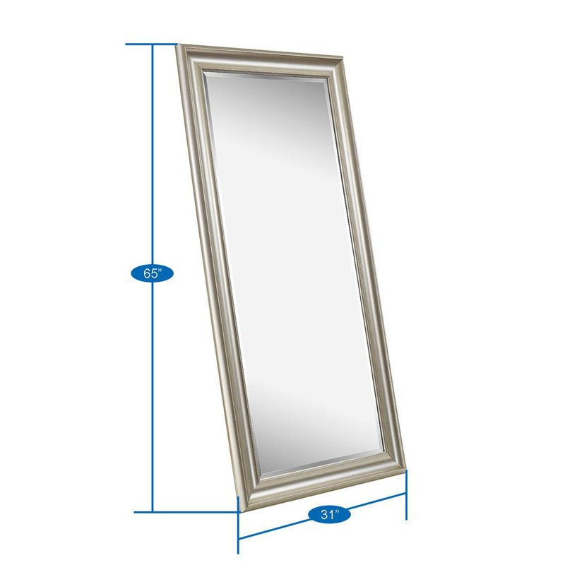 Miroir complet Cassidie, miroirs pleine longueur muraux en faux bois à fixation au sol / mur
