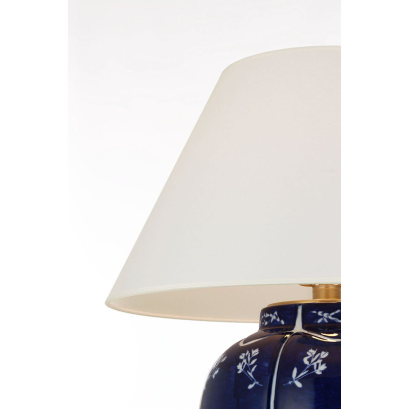 Halpern 25" Table Lamp in Cornflower Blue and White Porcelain with White Paper Shade