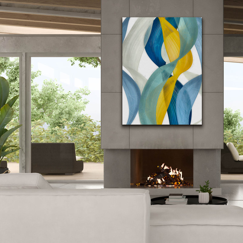  «Horizontal Bands 2» par Alonzo Saunders, art mural sur toile, 40 po x 54 po