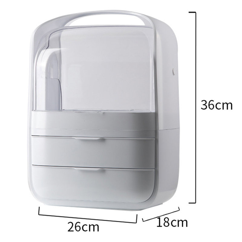 Dashiah Plastic Makeup Organiser, White