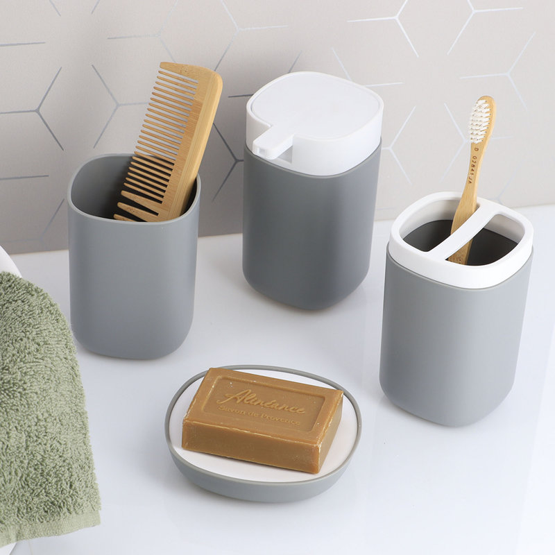 Clint Bathroom Accessory Set, Gray