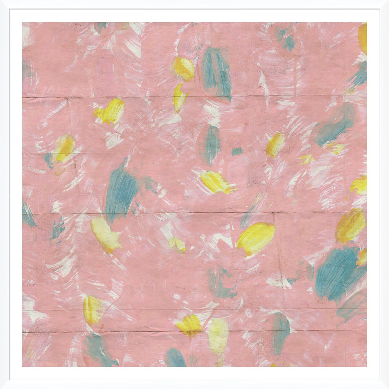 Vintage Textile Floral Swatches, Circa 1975 Framed Watercolour Painting Print