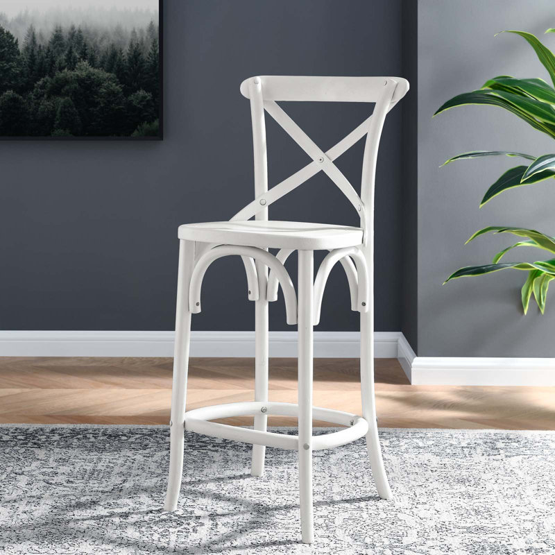 Tabouret Gear par Modway, Tabouret de comptoir (siège d'une hauteur de 25,5, Blanc