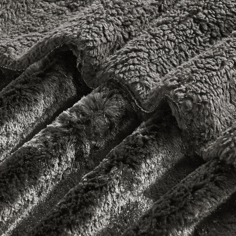 Couverture jetée imitation fourrure unie, Fève de café, L 60 po x l 50 po
