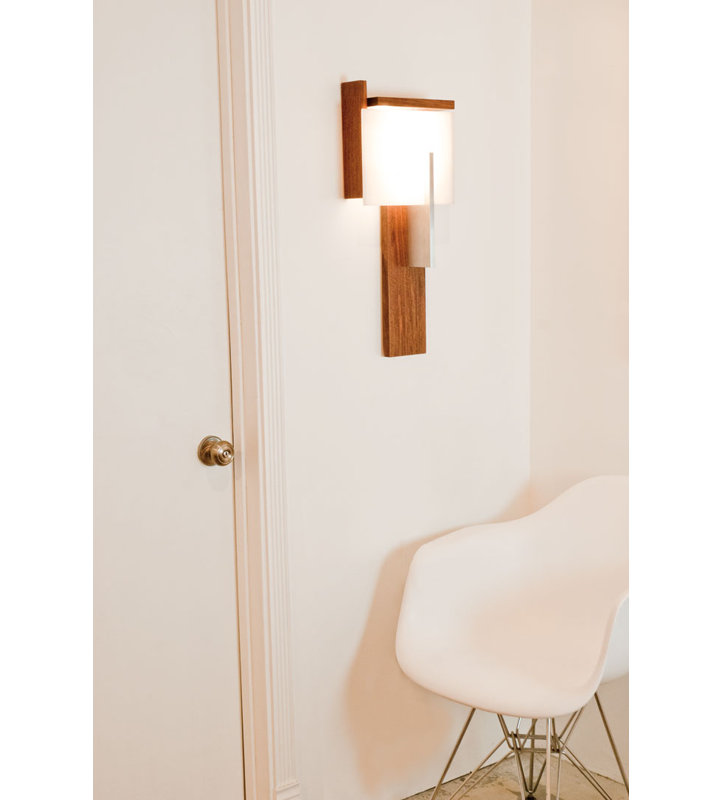 Oris 1 - Light LED Flush Mounted Sconce, Brushed Aluminum/Dark Stained Walnut, Oiled Walnut, 2700K