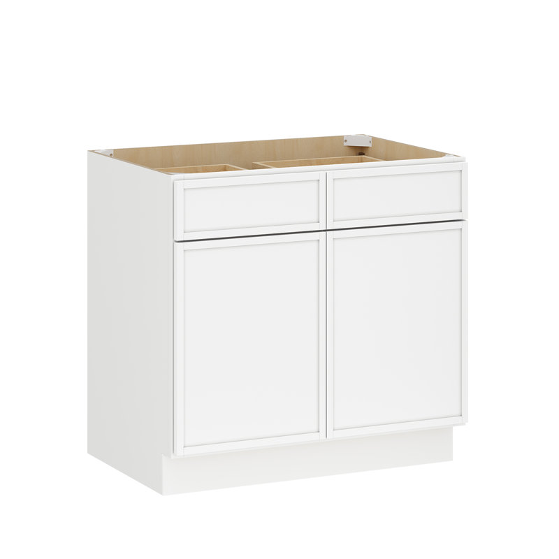 Armoire de base modulaire moderne en bouleau blanc avec structure étroite et quincaillerie à fermeture en douceur, disposition flexible pour les cuisines et espaces polyvalents