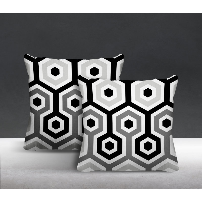  Coussin intérieur / extérieur, L 17 po x H 17 po, Noir