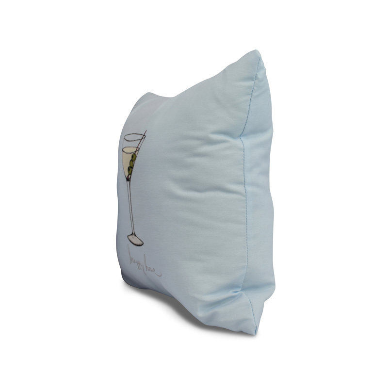 Housse et insert de coussin carré Palm Beach, H 16 po x l 16 po, Bleu