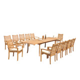 Outdoor 13 - Piece Teak Dining Set