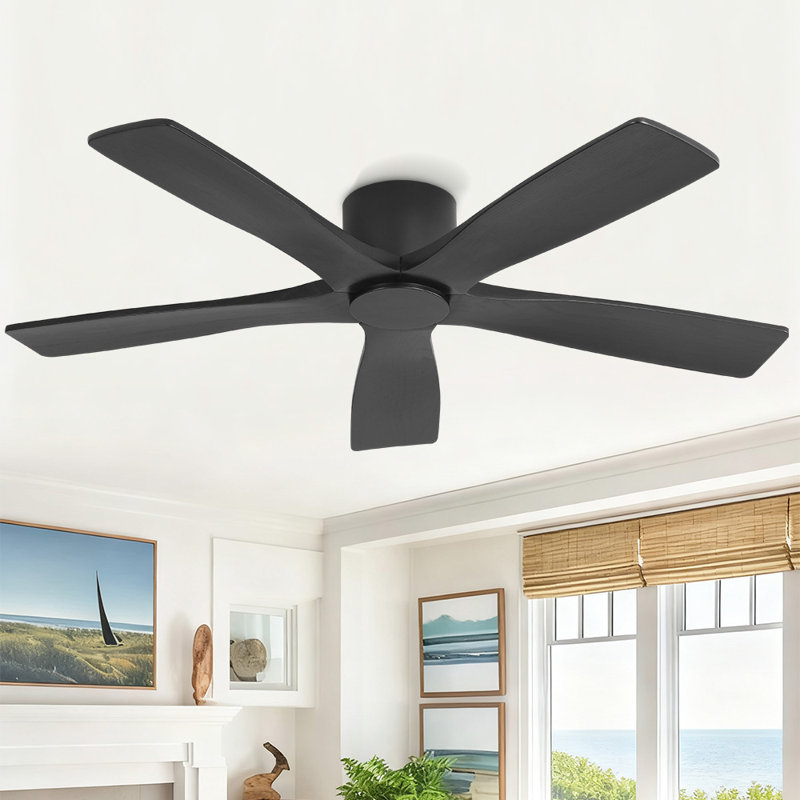 Ventilateur de plafond encastré Milan DC, 54", Noir, Noir