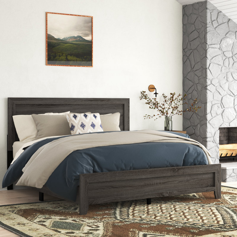 Anastasia Low Profile Standard Bed, California King, Brownish Gray