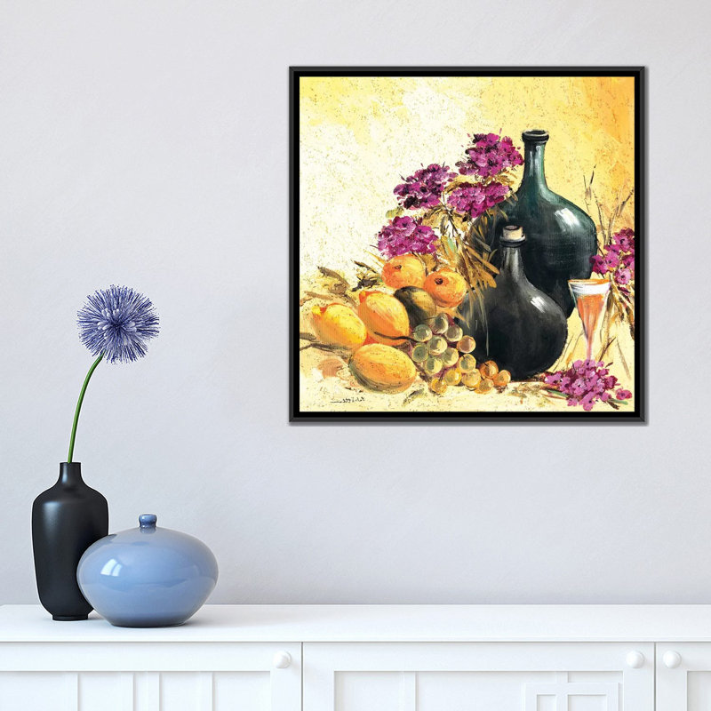 « citron still life », impression sur toile, H 18 po x l 18 po x P 1,5 po, Toile avec cadre noir, Pas de tapis