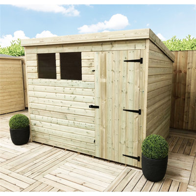 Caitlyne 8 x 3 Pressure Treated Pent Garden Shed with Single Door