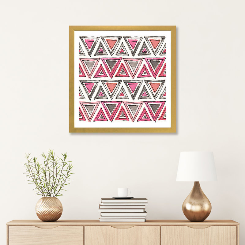 Chic Accents Pattern IVA Art, Gold Framed Paper, 24" H x 24" W x 1" D