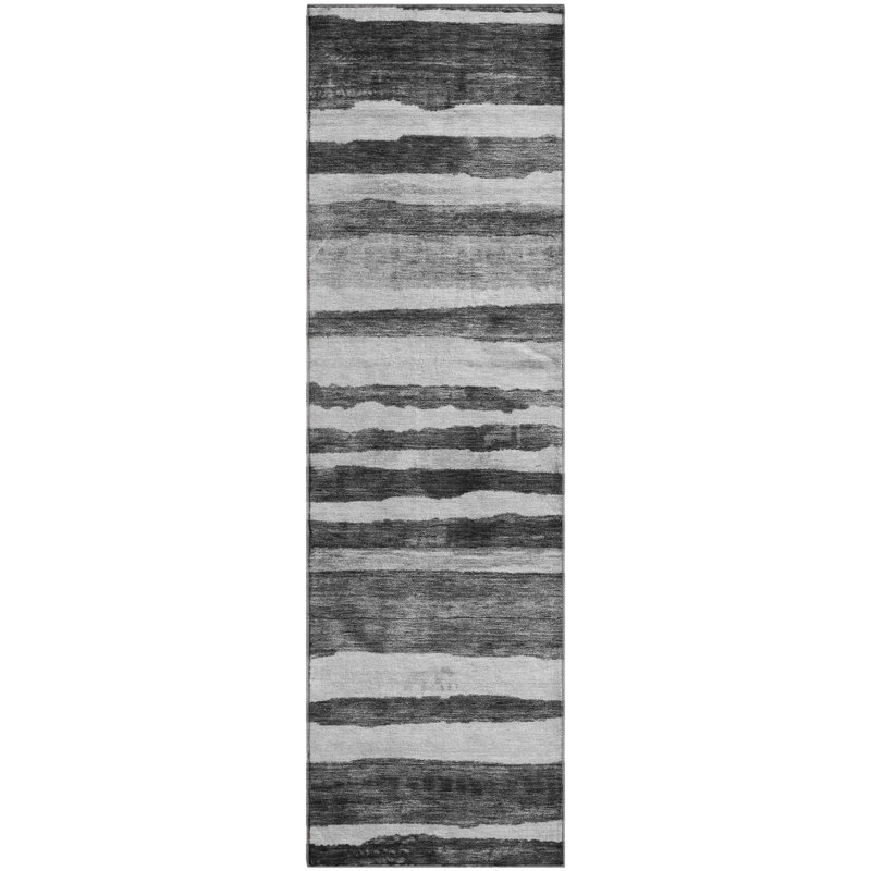 Premium Machine Washable Lyndhurst AMF1191 Stripes Rug, Runner 2'3" x 7'6"