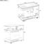 Table de bout réglable rotative à 360 ° avec plateau relevable, rangement latéral élégant, grande capacité, espace de vie et table supérieure, construction fonctionnelle, roues pivotantes verrouillables