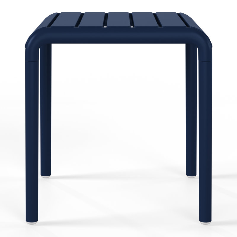 Delron Plastic Square Patio Side Table, Navy Blue