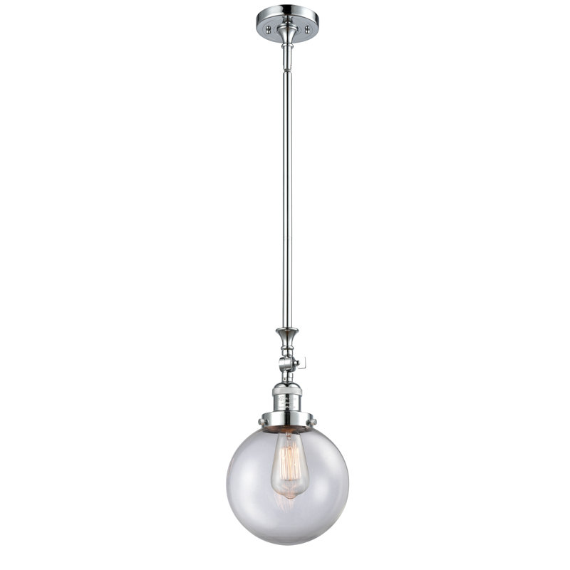 Luminaire suspendu sphère 1 lumière Zarmayr, Ampoule non incluse, Transparent
