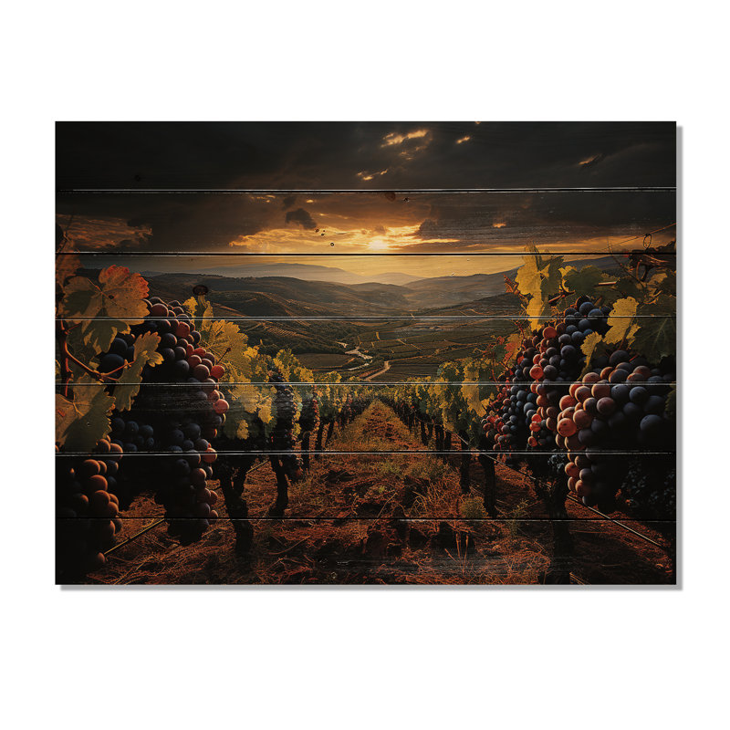 «Selcan Scenic Vineyard Vibrant Harvest» sur toile, H 30 po x l 40 po x P 0,78 po