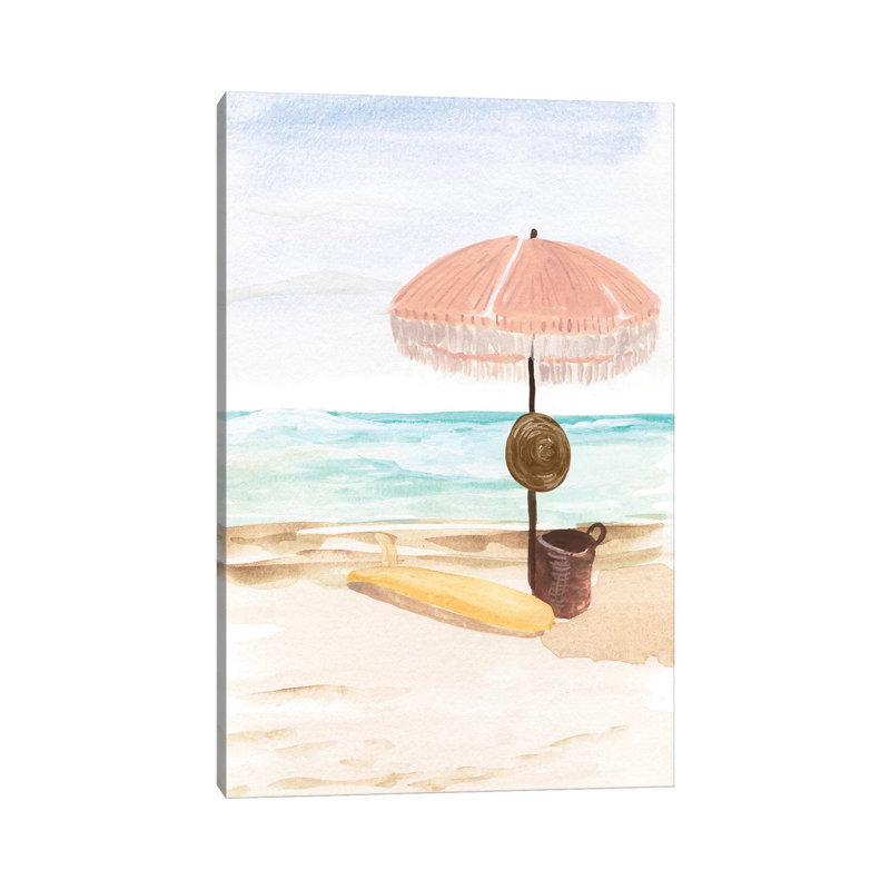 «Parasol» par Sabina Fenn - peinture sur toile tendue, H 26 po x l 18 po x 1,5 po
