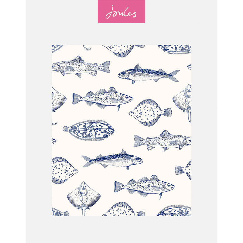 Joules Name The Plaice Coast Blue Wallpaper