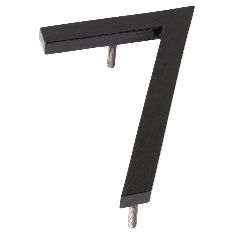24 in. Flat Floating Mount House Number, Satin Nickel/Hunter Green, 7