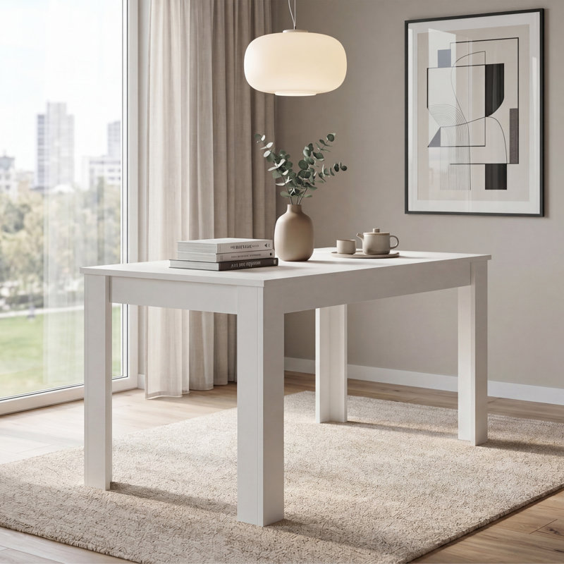 Iriemi Dining Table, 74cm H x 117cm L x 76.5cm W, White