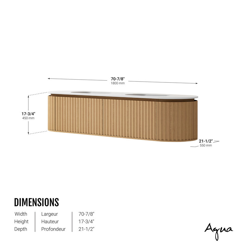 Meuble-lavabo mural 70 po