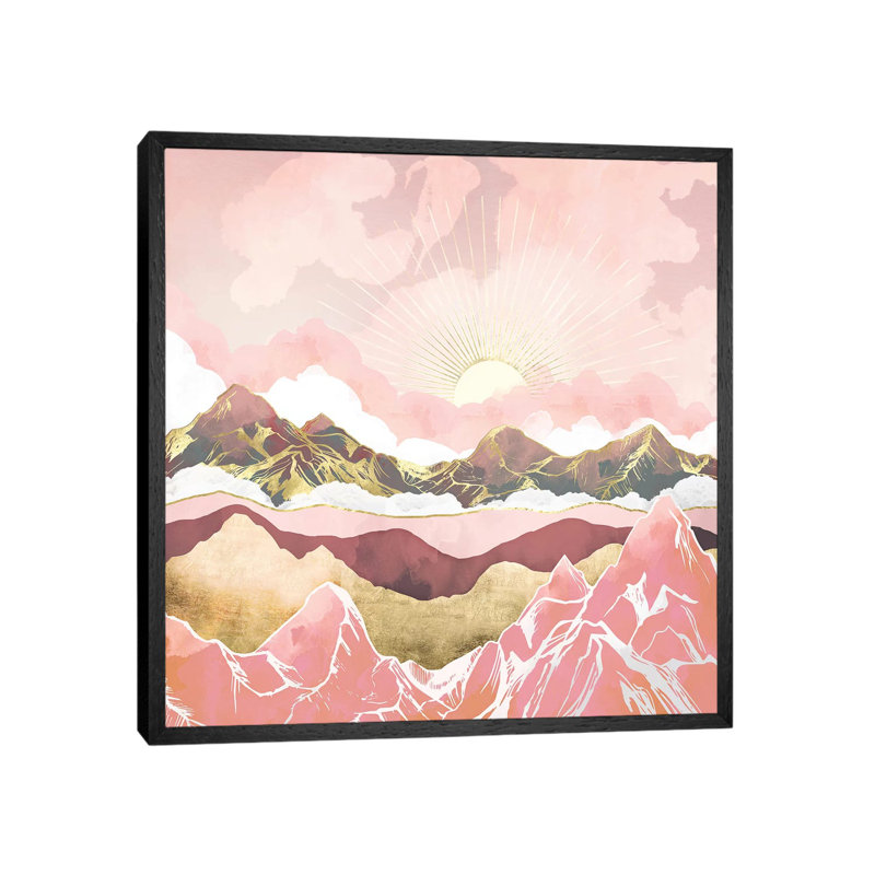 Blush Summer Sunrise - Print on Canvas, 93.98 cm H x 93.98 cm W, Black Framed