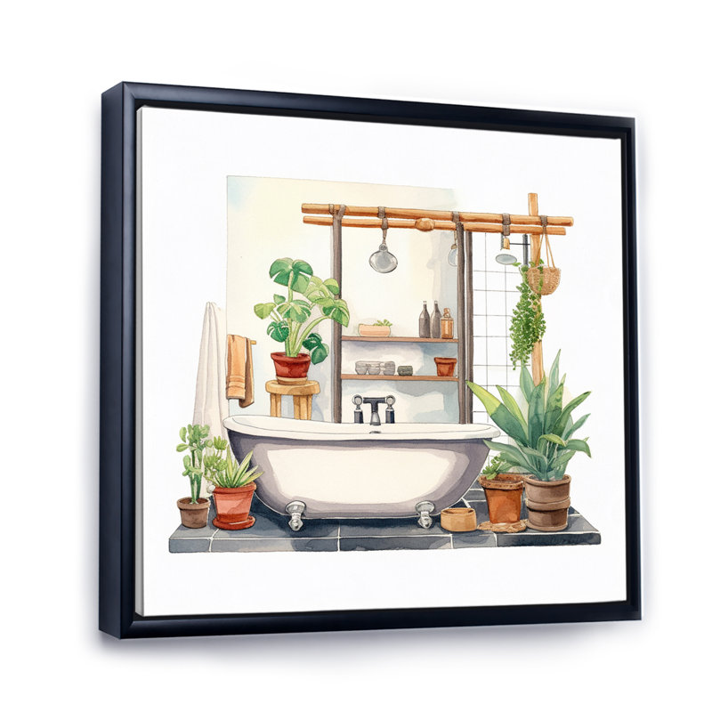 Décor de salle de bain naturel XXX, Cadre flottant noir, H 30 po x l 40 po