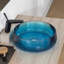 Lavabo de salle de bain vasque rond transparent 17,7 po Clingao-115786881