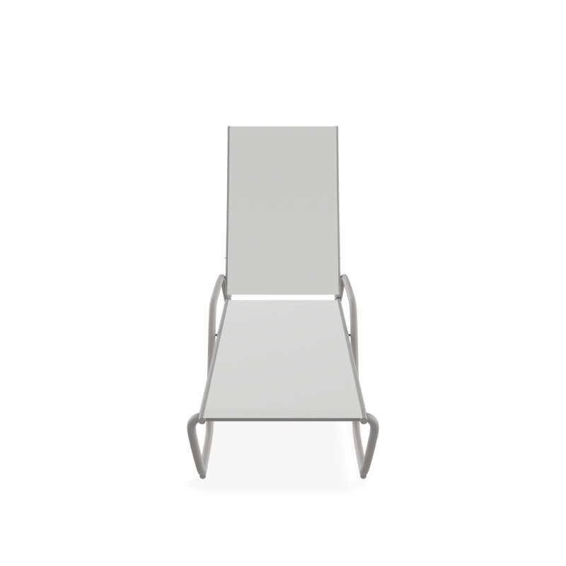 Chaise longue inclinable Gardenella, Blanc 6D Sunbrella®, Gris chaleureux texturé