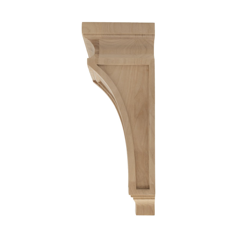 15 in x 6 in Unfinished Alder Wood Mission Corbel