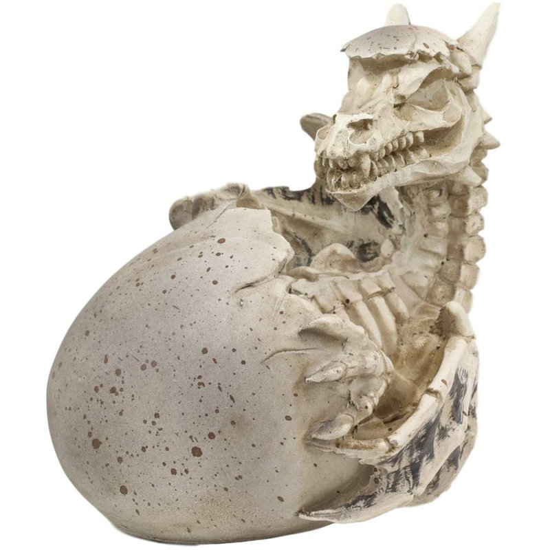 Wyrmling de style dragon à l’os de gothic squelette de figurine d’oeuf Petoskey
