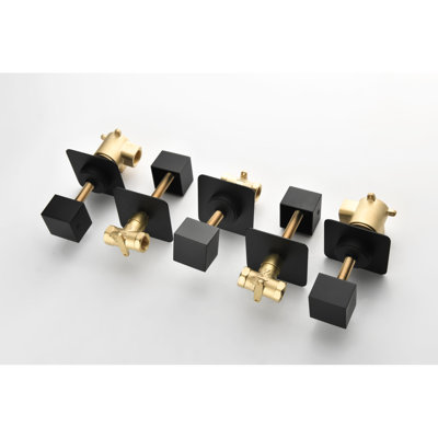 3 3/4" Cast Metal Volume Control Valve, Matt Black, Brass, Corrosion And Rust Proof, Adjustable Handle, Visible Installation Shower High Flow, Resistance Prevention, Simple Install Process