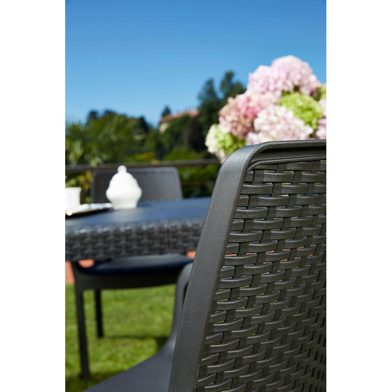 Dyani Stacking Patio Dining Armchair, Anthracite