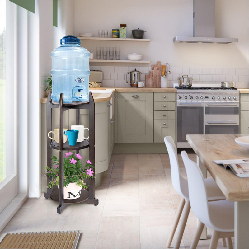 Support pour distributeur d'eau en bois massif, Noyer