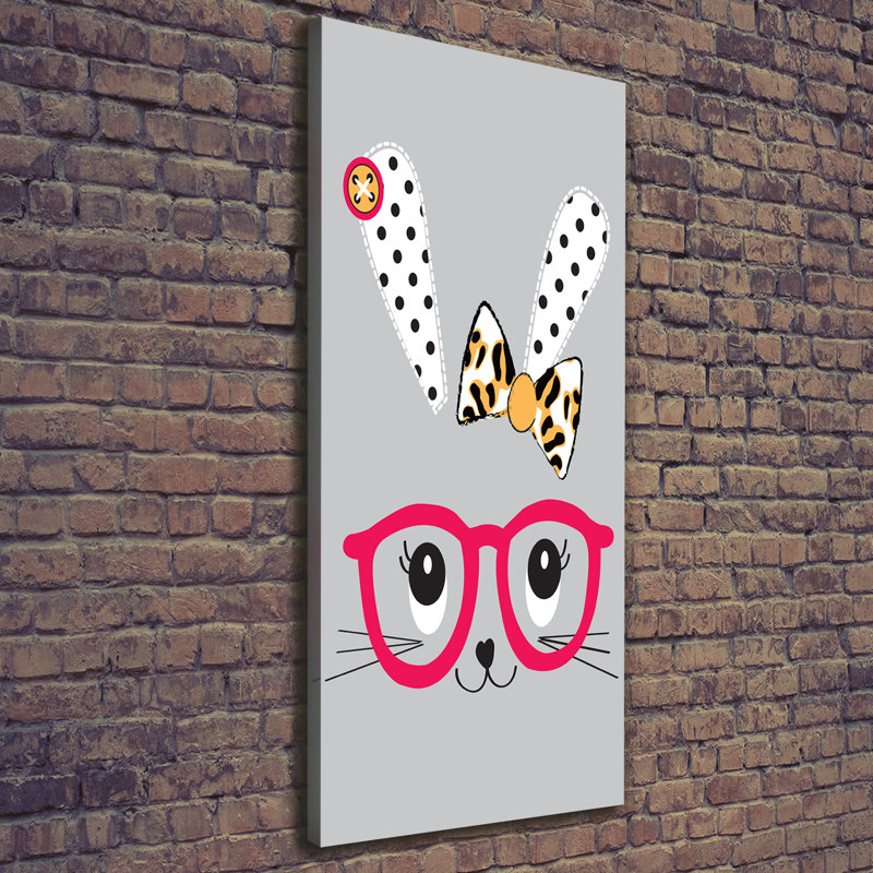 Rabbit With Glasses - Wrapped Canvas Print
