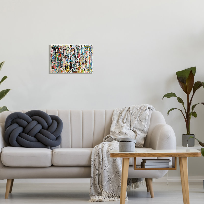 "Stupell Industries", peinture abstraite, composition d'art sur toile par Angel Estevez, H 10 po x l 15 po x P 0,5 po