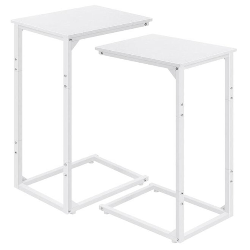 End Table Set, White, White