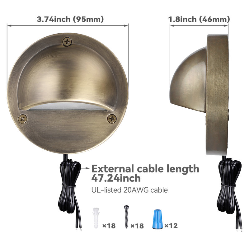 Éclairage à DEL à basse tension pour terrasse, sélection de 1800k / 2700k / 3000k / 4000k / 5000k, lumière de clôture paysagère, bronze