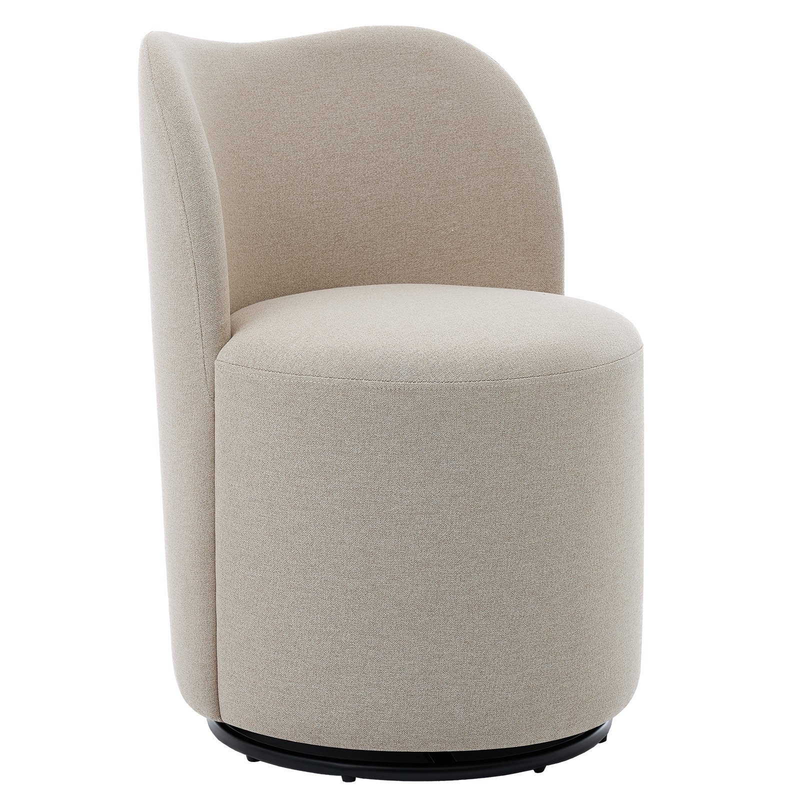 Basel Swivel Dining Chair, Effie Linen Performance Fabric