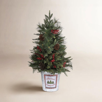 PVC Greenery Potted Berry Tabletop Tree