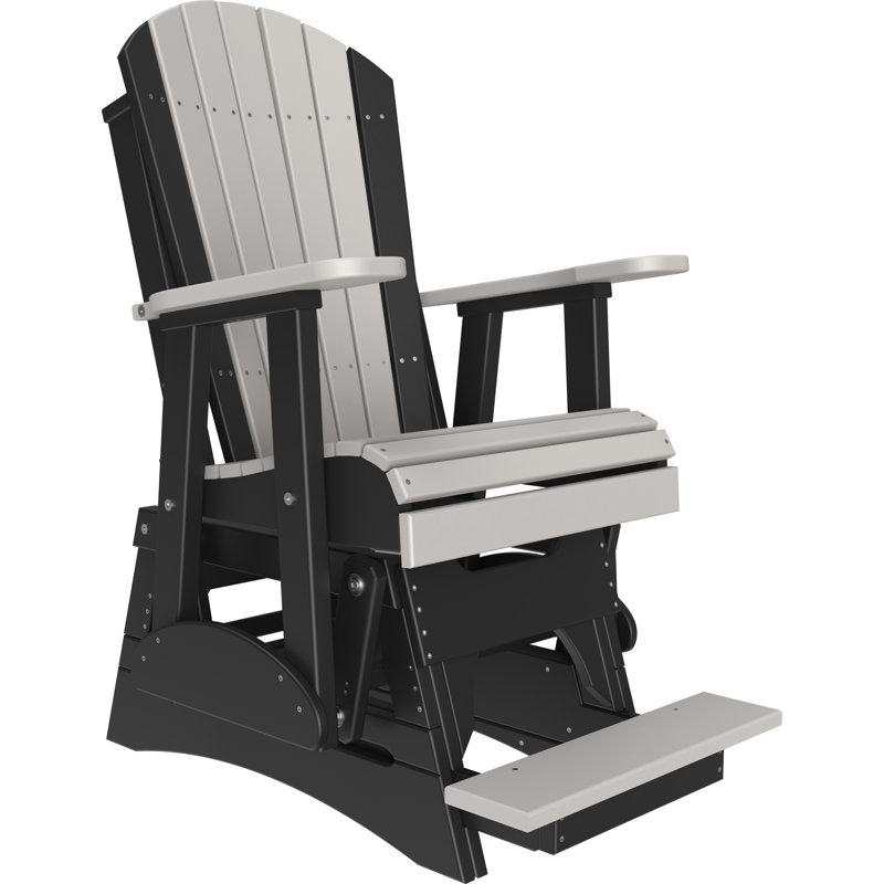 Chaise d'extérieur coulissante en polywood, Gris clair / noir