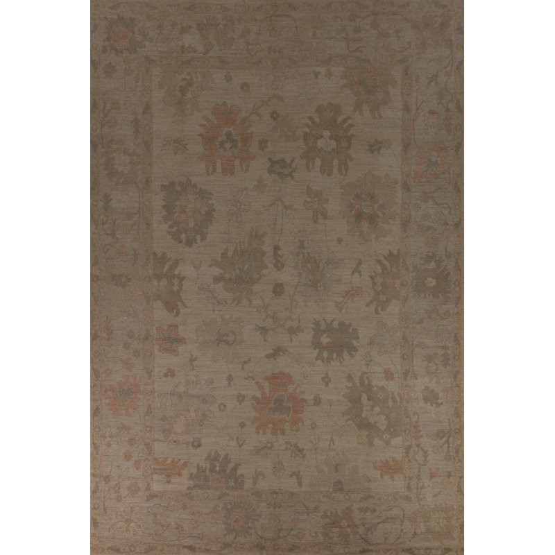 Earth Tone Vegetable Dye Oushak Area Rug