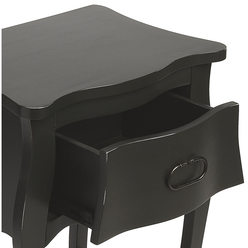 Rochelle 1 Drawer Nightstand, Black