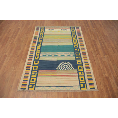 Nomadic Wool Kilim Flat Weave Rug 4x6