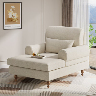 Chaise longue rembourrée avec dossier réglable