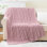  Jeté tricoté en chenille de luxe, 51 x 67 pouces, jeté tricoté pour chaise, jeté texturé décoratif super doux et chaud pour le lit, le canapé et le salon
