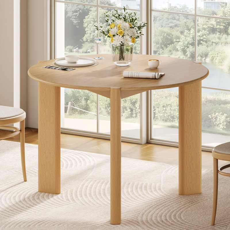 Table de salle à manger 42 po, H 29,64 po x L 41,57 po x l 41,57 po, Naturel